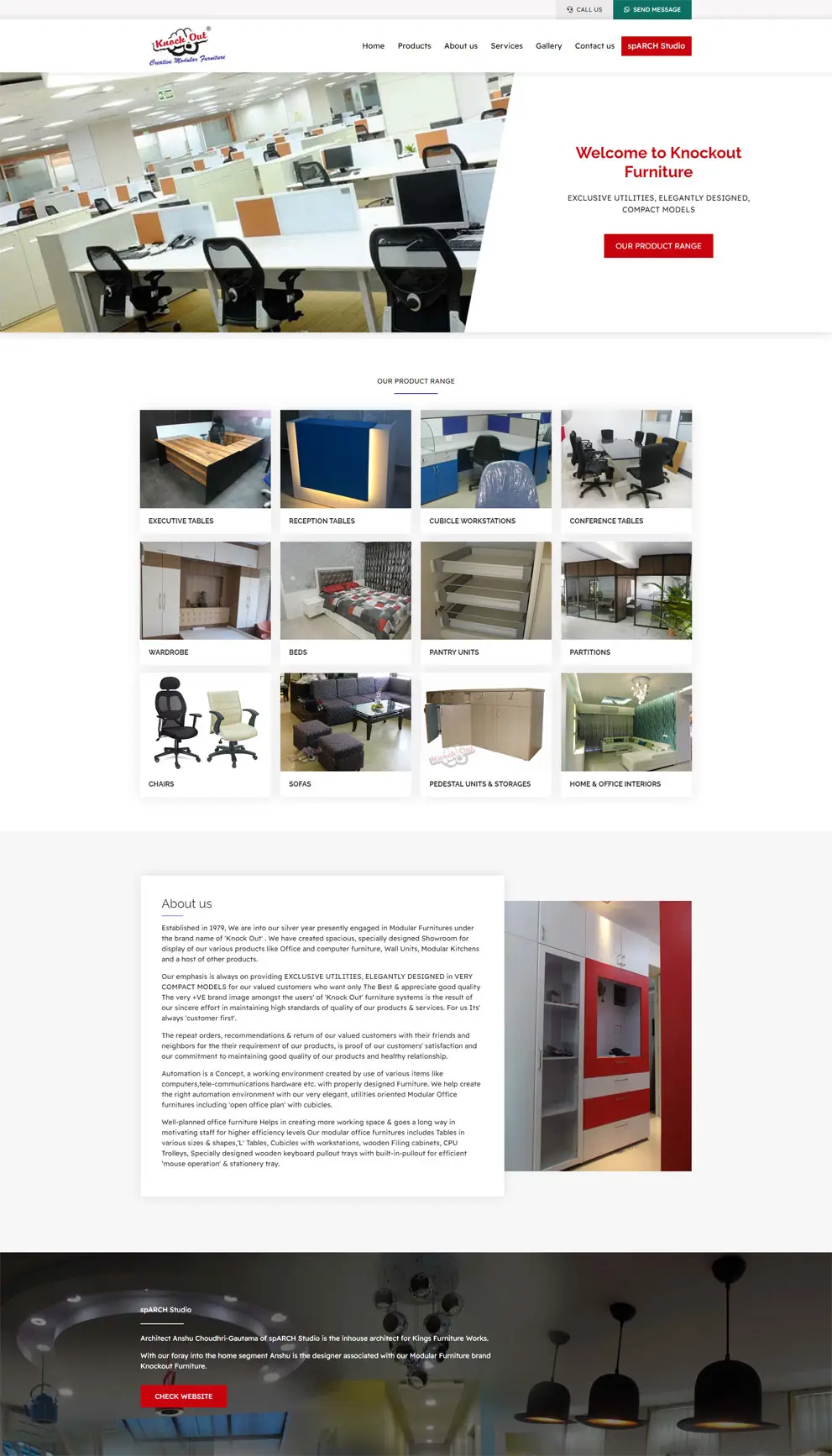 Web Design for Knockout Furniture Mumbai